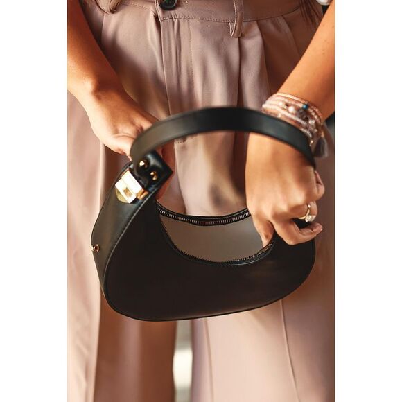 Azura Exchange Handbags - Azura Exchange Adjustable Strap Zipped Faux Leather Shoulder Bag